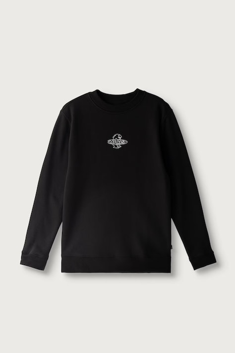 Vans Mikina detská s bavlnou Food Spot Crew čierna VN000W7BBLK1
