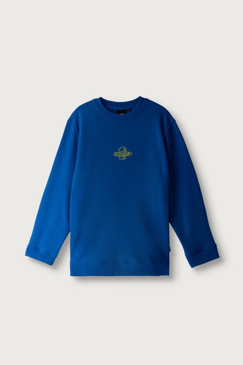Vans Hanorac pentru copii cu bumbac Food Spot Crew albastru VN000W7B10Z1