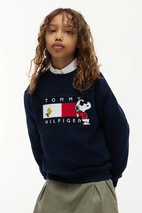 Tommy Hilfiger bluza dziecięca bawełniana granatowa KS0KS00764