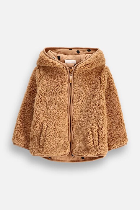 Coccodrillo Bluza z kapturem niemowlęca polarowa beżowa SMALL WONDER UNISEX NEWBORN