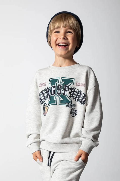 Coccodrillo mikina dětská s bavlnou šedá ACADEMY BOY KIDS