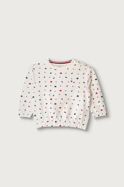 Tommy Hilfiger mikina kojenecká s bavlnou bílá KN0KN02337
