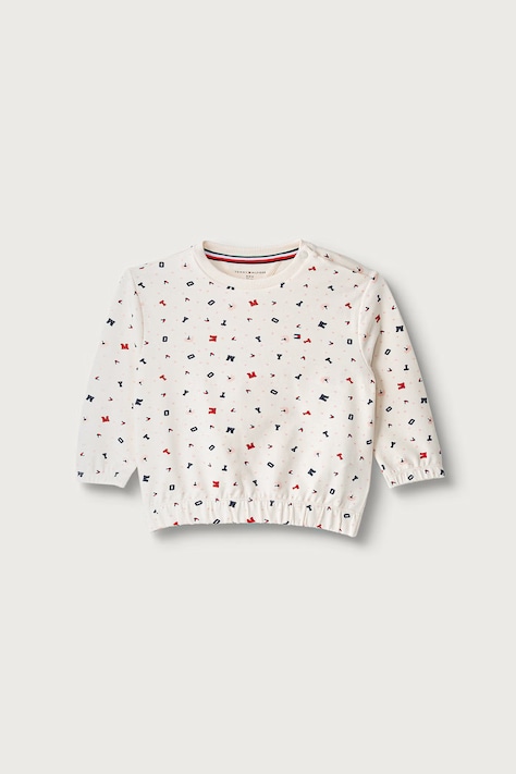 Tommy Hilfiger mikina kojenecká s bavlnou bílá KN0KN02337