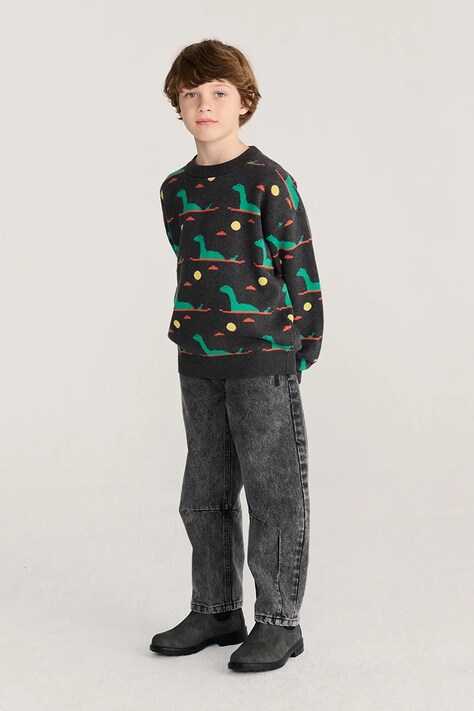 Bobo Choses pulover za djecu od pamuka Lake Monster sivi B226AC087
