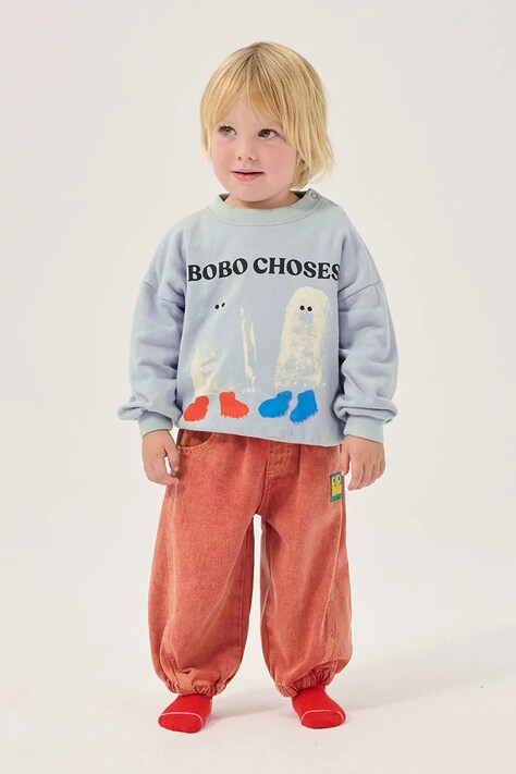 Bobo Choses oversize dukserica za djecu od pamuka Booty Ghosts plava B226AB061