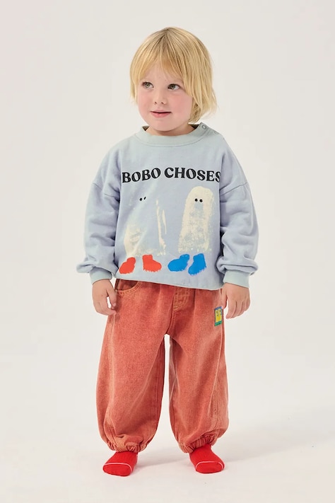 Bobo Choses oversize dukserica za djecu od pamuka Booty Ghosts plava B226AB061