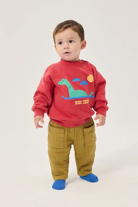 Bobo Choses Mikina detská bavlnená Lake Monster červená B226AB060