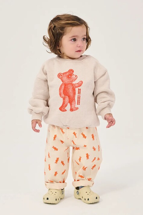 Bobo Choses oversize dukserica za djecu od pamuka Softpaw Monster bež B226AB053