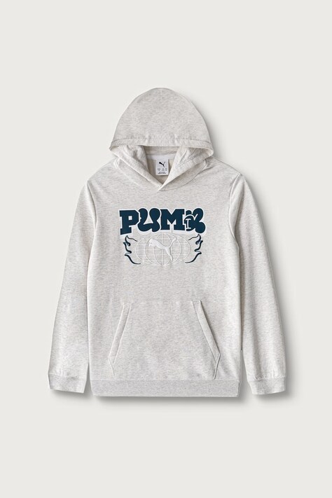 Puma Bluza z kapturem dziecięca z bawełną MID90s Hoodie szara 694664