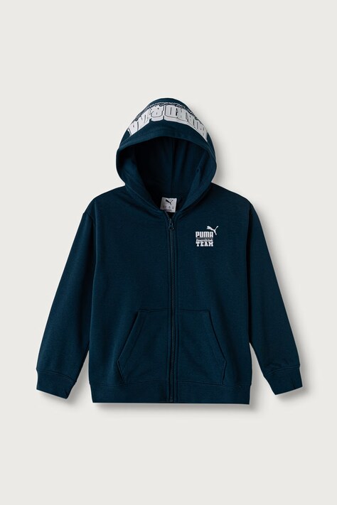 Puma bluza z kapturem dziecięca z bawełną Mid90s Relaxed Full-Zip Hoodie TR B niebieska 694665