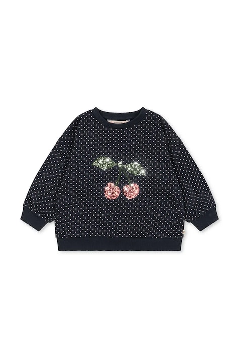 Konges Sløjd Кофта дитяча з бавовною LOU DOT SEQUIN SWEAT SHIRT GOTS чорна KS106113