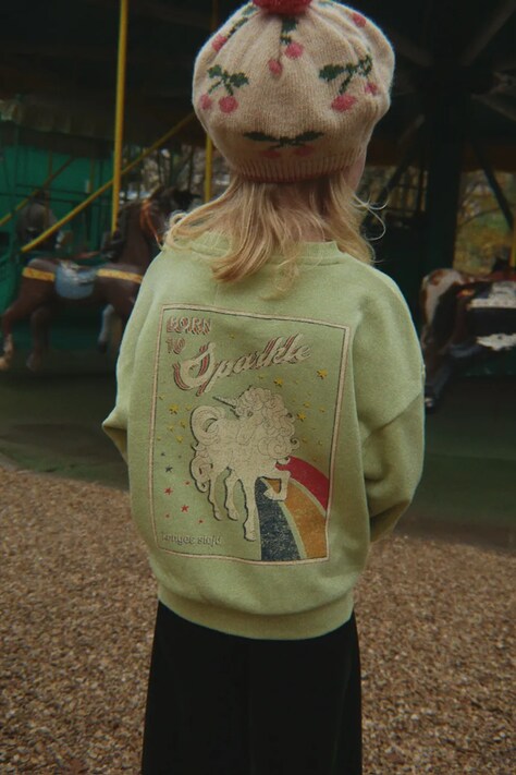 Konges Sløjd Bluza dziecięca bawełniana LOU SWEAT SHIRT GOTS zielona KS106107