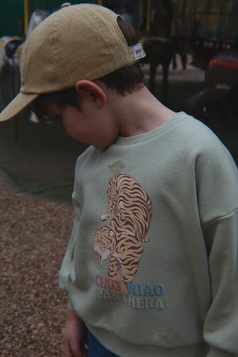 Konges Sløjd Bluza dziecięca bawełniana LOU SWEAT SHIRT GOTS zielona KS106107