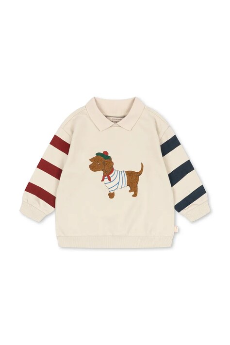 Konges Sløjd mikina detská s bavlnou SPOTTY SWEAT SHIRT GOTS biela KS106253