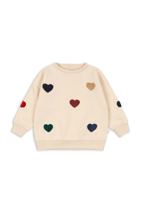 Konges Sløjd oversize mikina detská s bavlnou LOU TERRY SWEAT SHIRT OCS béžová KS106111