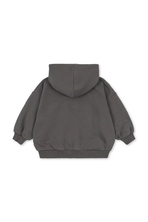 Konges Sløjd Bluza rozpinana z kapturem dziecięca z bawełną LOU SWEAT ZIP HOOD GOTS szara KS106108
