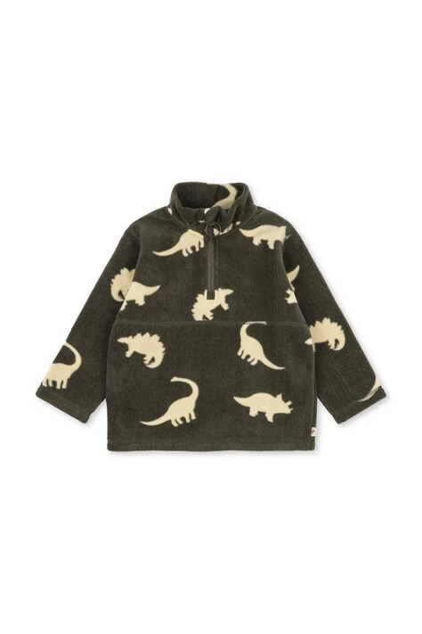 Konges Sløjd felpa in pile per bambini TAVI FLEECE SWEATSHIRT GRS verde KS105774