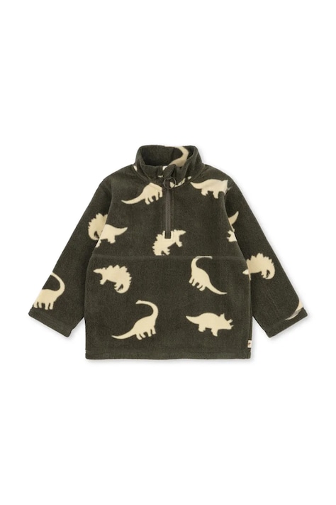 Konges Sløjd felpa in pile per bambini TAVI FLEECE SWEATSHIRT GRS verde KS105774