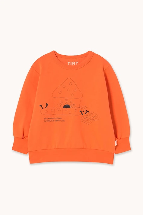 Tinycottons mikina dětská bavlněná LIBRARY GRAPHIC SWEATSHIRT oranžová AW26-429
