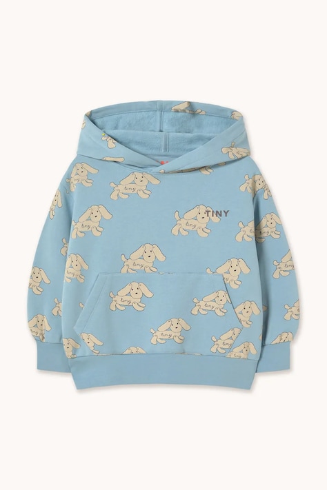 Tinycottons mikina s kapucí dětská bavlněná DOGS HOODIE modrá AW26-348