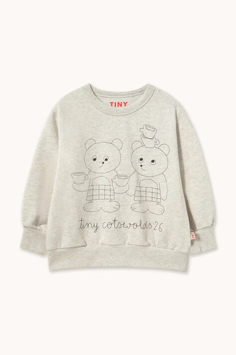 Tinycottons mikina dětská bavlněná TINY TEA ROOM GRAPHIC SWEATSHIRT bílá AW26-436