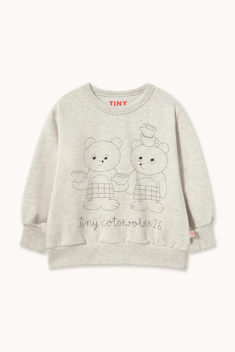 Tinycottons mikina dětská bavlněná TINY TEA ROOM GRAPHIC SWEATSHIRT bílá AW26-436