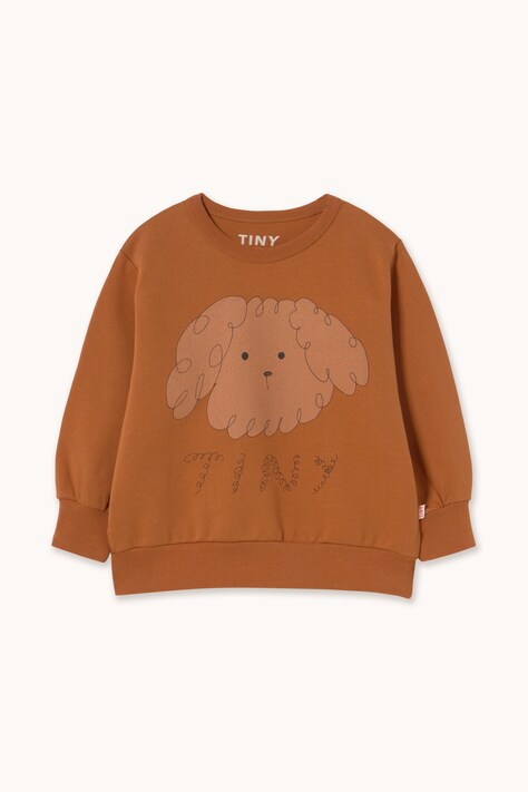 Tinycottons Bluza dziecięca bawełniana CURLY DOG GRAPHIC SWEATSHIRT brązowa AW26-431
