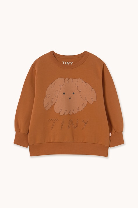 Tinycottons Bluza dziecięca bawełniana CURLY DOG GRAPHIC SWEATSHIRT brązowa AW26-431
