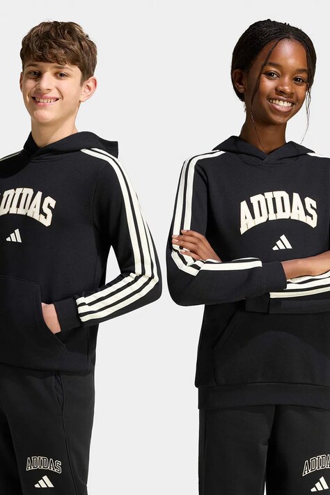 adidas bluza z kapturem dziecięca z bawełną czarna KE1635