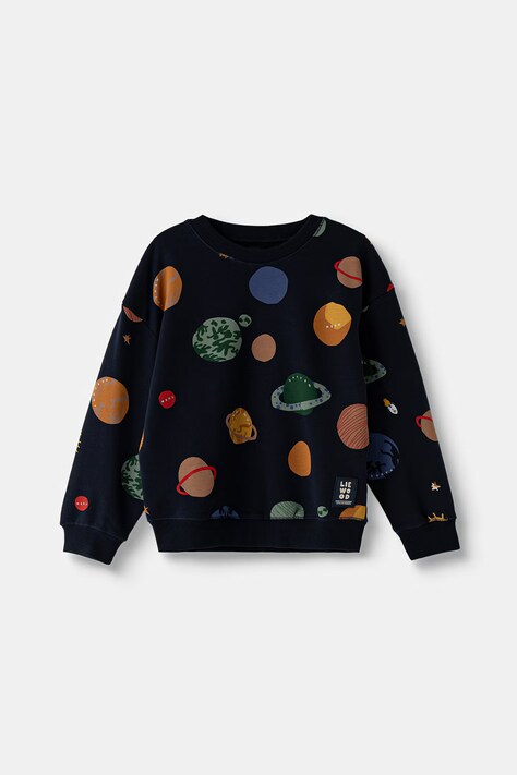 Liewood кофта для детей из хлопка Ridley Printed Sweatshirt тёмно-синяя LW20989