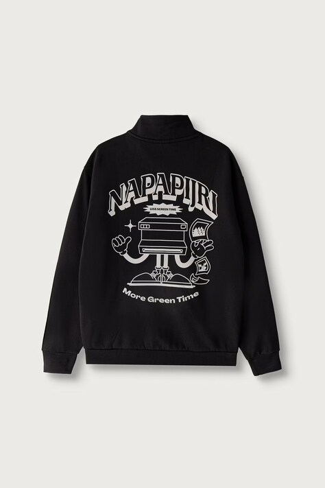 Napapijri Bluza dziecięca z bawełną B-TIPI HZ czarna NP0A8BAC9411