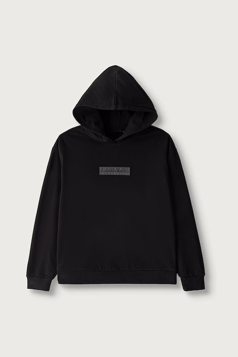Napapijri Bluza z kapturem dziecięca z bawełną B-NEW BOX LOGO H W czarna NP0A8BA99411