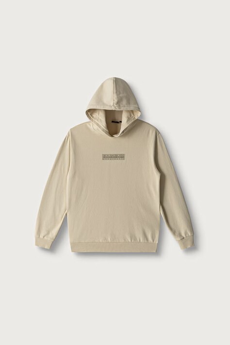 Napapijri Bluza z kapturem dziecięca z bawełną B-NEW BOX LOGO H W beżowa NP0A8BA9N5E1