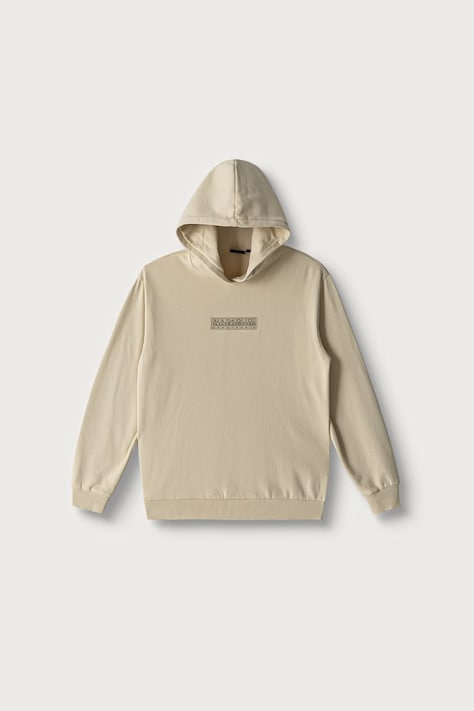 Napapijri Bluza z kapturem dziecięca z bawełną B-NEW BOX LOGO H W beżowa NP0A8BA9N5E1