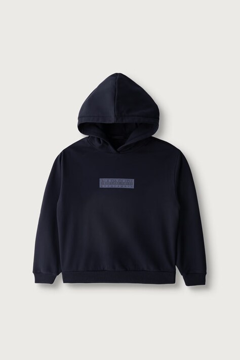 Napapijri Bluza z kapturem dziecięca z bawełną B-NEW BOX LOGO H W granatowa NP0A8BA91761