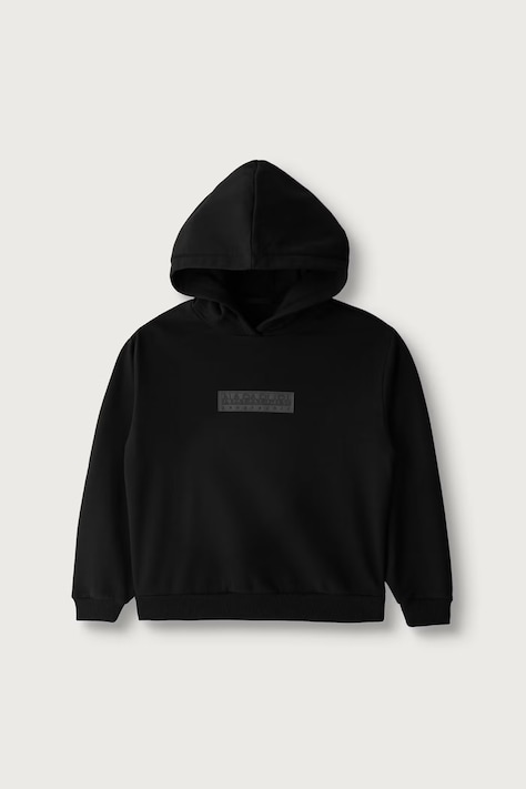 Napapijri Bluza z kapturem dziecięca z bawełną B-NEW BOX LOGO H W czarna NP0A8BA99411