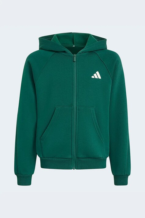 adidas Bluza rozpinana z kapturem dziecięca z bawełną zielona KS5142