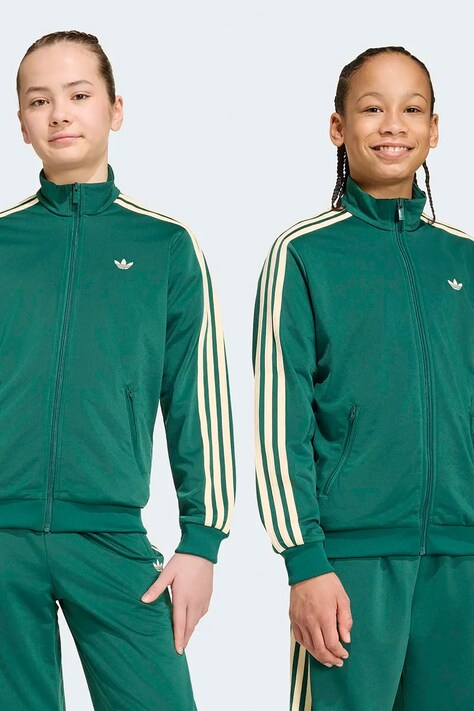 adidas Originals μπλούζα με κουμπιά παιδική ADICOLOR πράσινη HZ6645