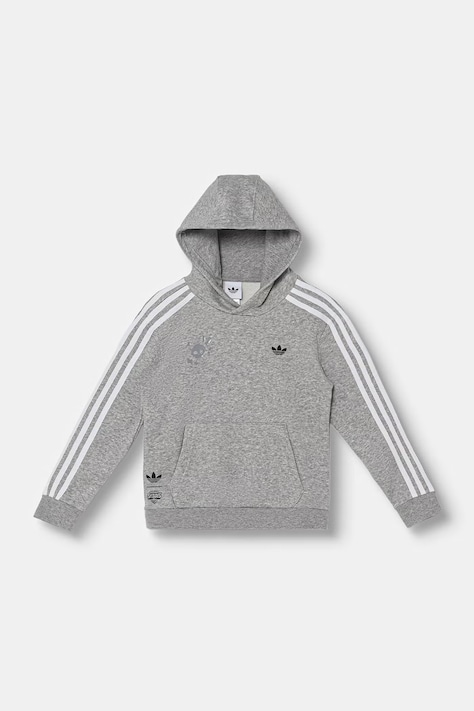 adidas Originals mikina s kapucňou detská s bavlnou sivá KW0649