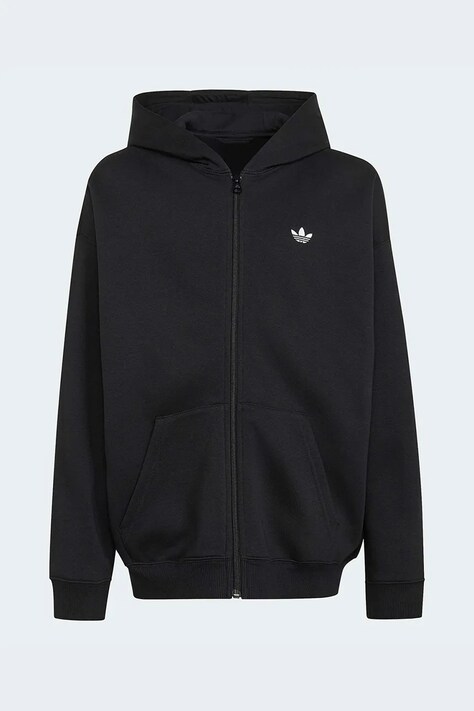 adidas Originals кофта, яка розстібається, з капюшоном дитяча з бавовною — AW26-BLKZZ8, чорний — фото 2