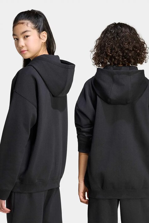 adidas Originals кофта, яка розстібається, з капюшоном дитяча з бавовною — AW26-BLKZZ8, чорний — фото 3