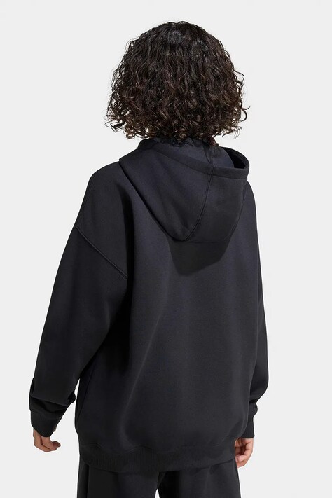adidas Originals кофта, яка розстібається, з капюшоном дитяча з бавовною — AW26-BLKZZ8, чорний — фото 5