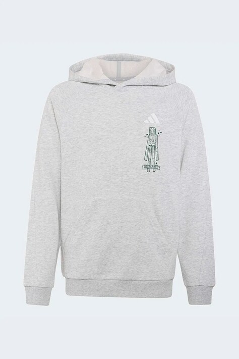 adidas bluza z kapturem dziecięca z bawełną MINECRAFT szara KS9031