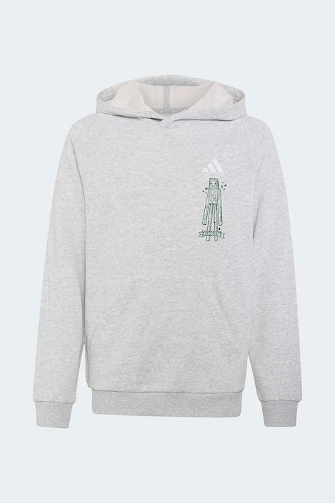 adidas bluza z kapturem dziecięca z bawełną MINECRAFT szara KS9031