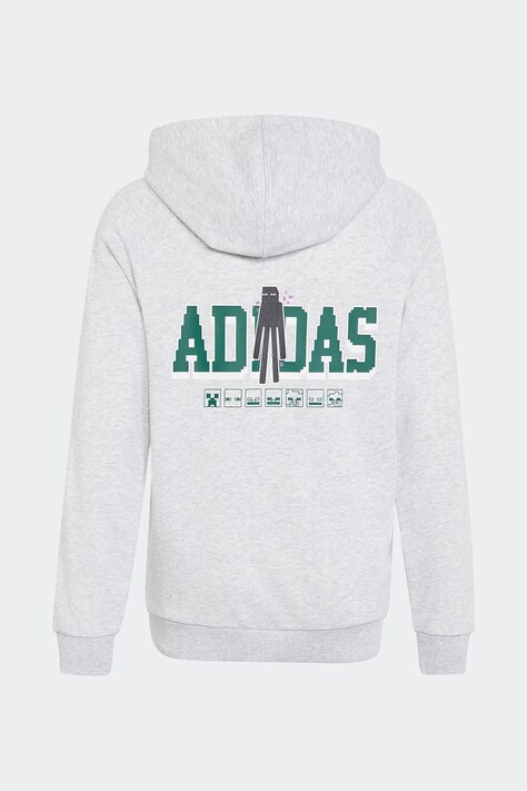adidas bluza z kapturem dziecięca z bawełną MINECRAFT szara KS9031
