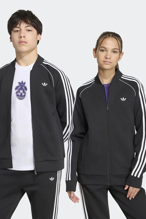 adidas Originals dukserica na zakopčavanje za djecu crna KW0633