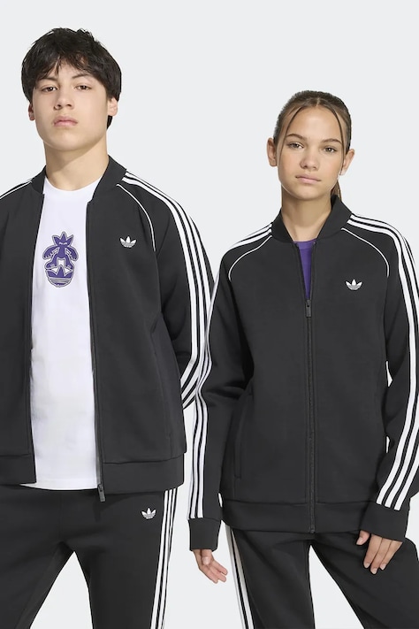 adidas Originals mikina na zips detská čierna KW0633