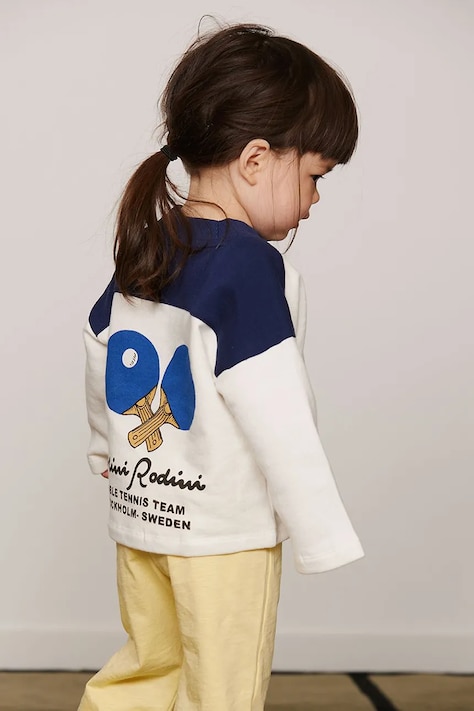 Mini Rodini bluza dziecięca bawełniana Table tennis biała 26620130