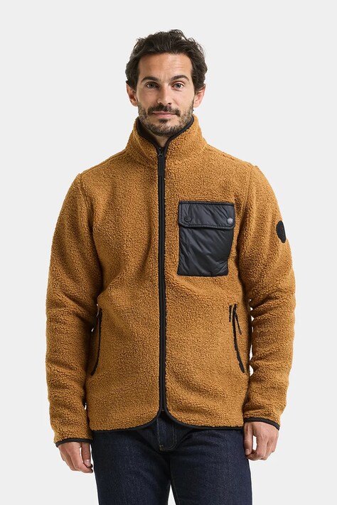 Didriksons Bluza rozpinana męska polarowa PETER brązowa 506361