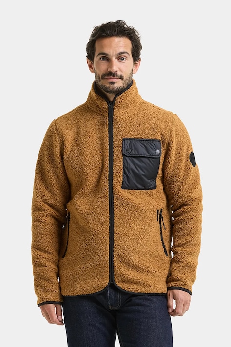 Didriksons Bluza rozpinana męska polarowa PETER brązowa 506361